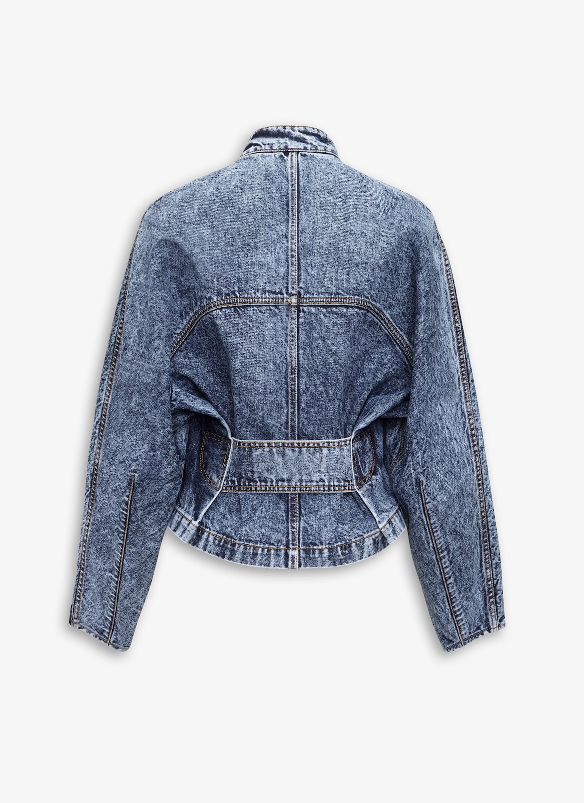 ROUND RACING JACKET IN SNOW DENIM ALAÏA LIGHT BLUE ROUND RACING JACKET IN SNOW DENIM